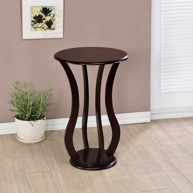 Fascinating Cherry Accent Table With Faux Marble Detail Enchanting Charm