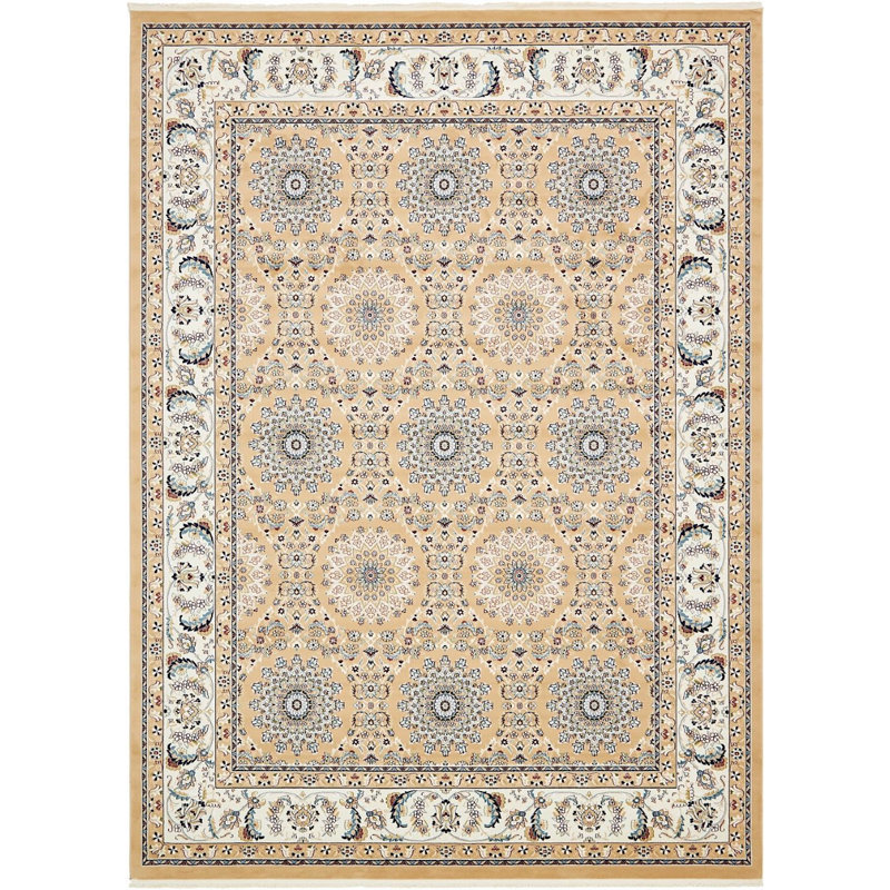 Tapis à motif oriental brun clair Kelayeh, Rectangle 8 pi x 10 pi