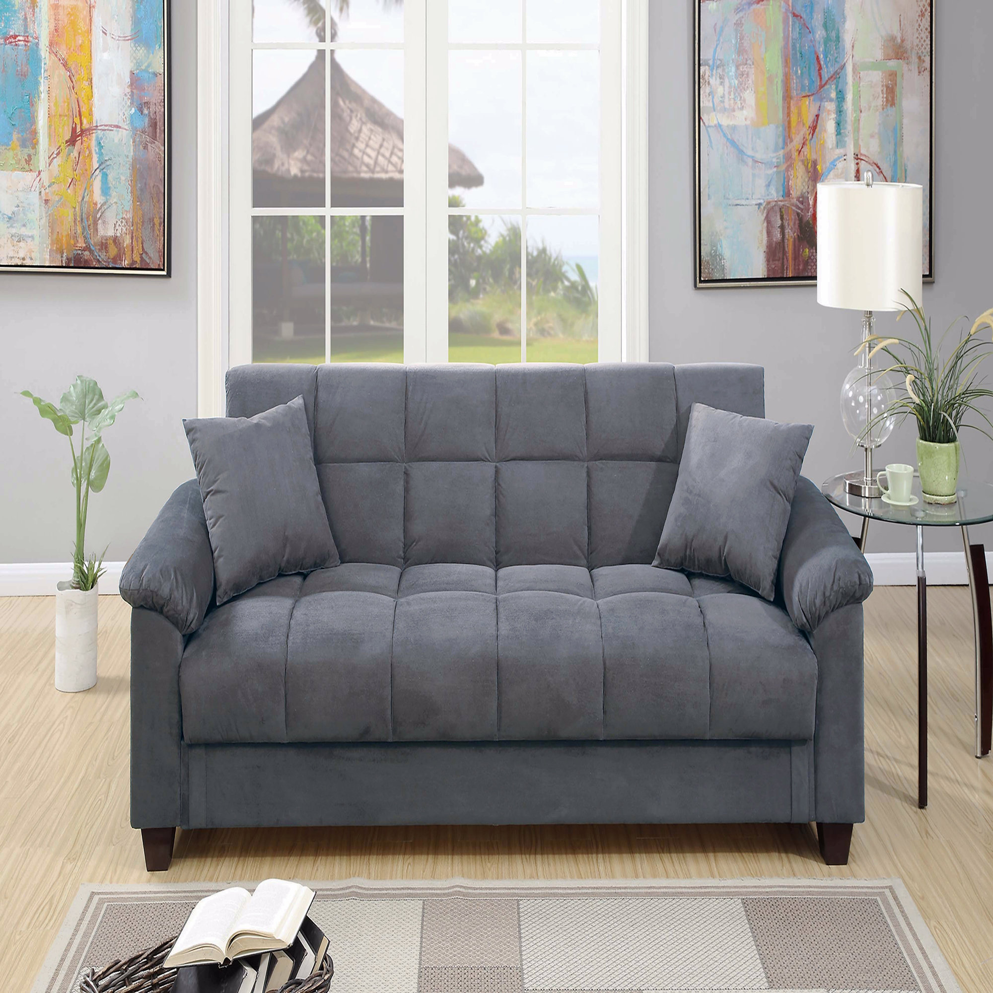 Brayden Studio® Modern Living Room Adjustable Sofa W Usb Gray