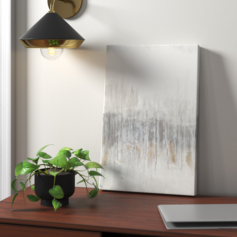 Neutral Wave I by Jennifer Goldberger - Painting, Black Framed Paper Print, 50cm H x 34cm W