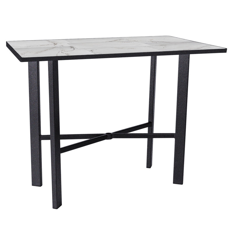 Tables Outdoor Rectangle Bar Table, Pallazo White, Graphite