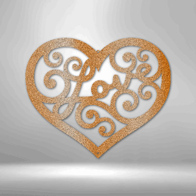 Plaque murale décorative en métal Love Swirl