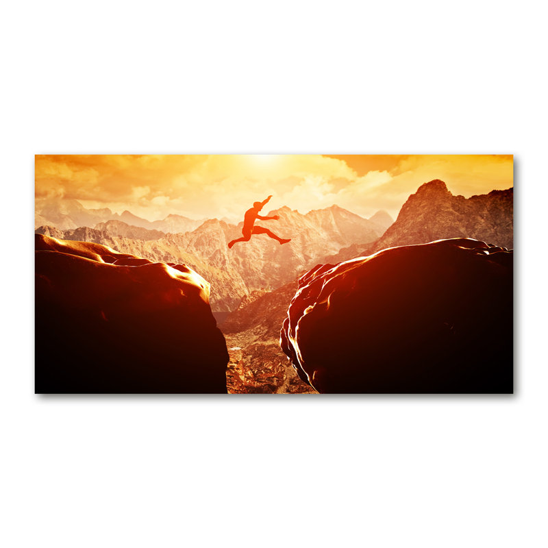 Jump Over The Precipice - Wrapped Canvas Print