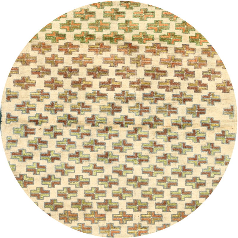 Tapis brun/beige contemporain, Rond 6 pi