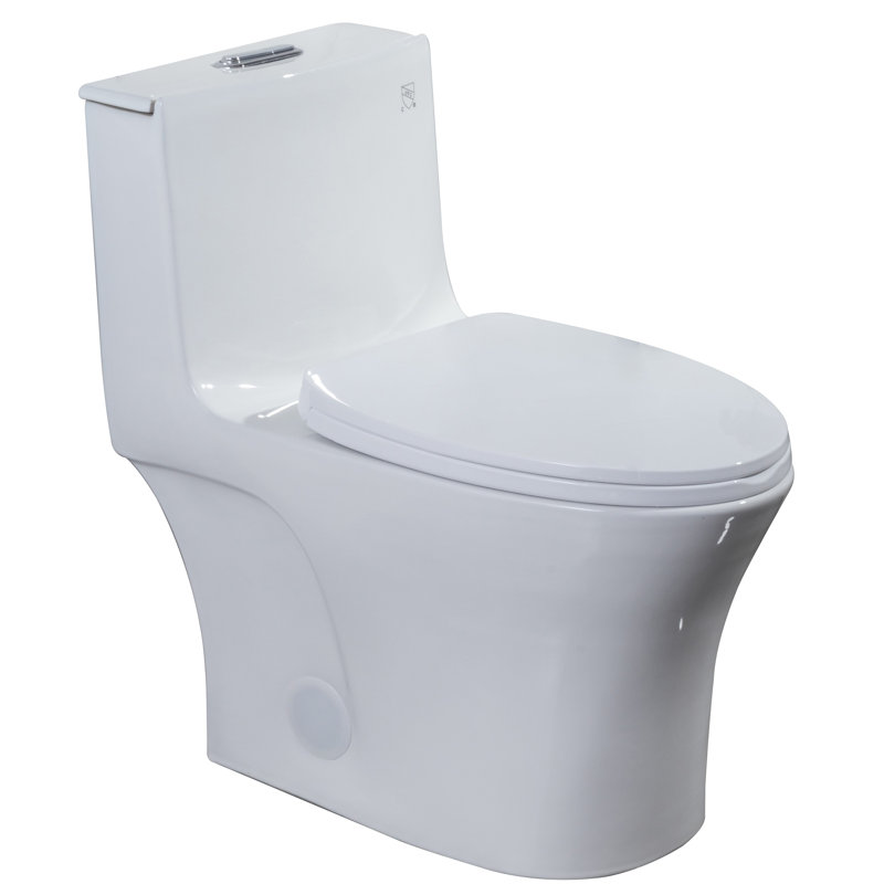 Toilette allongée une pièce à double chasse Mazu (siège inclus)