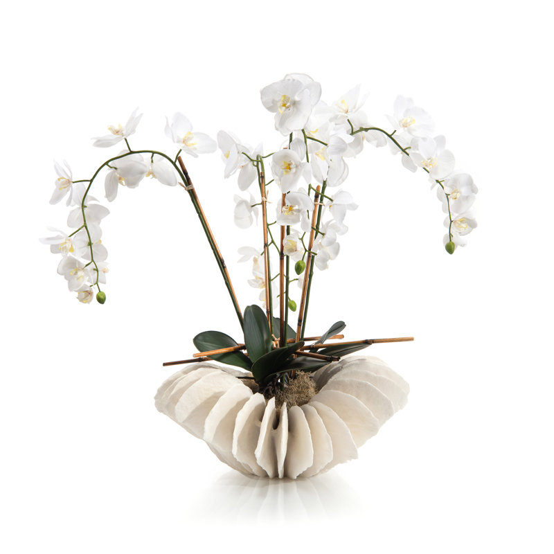 28'' Faux Flowering Plant in Sea Coral Jar