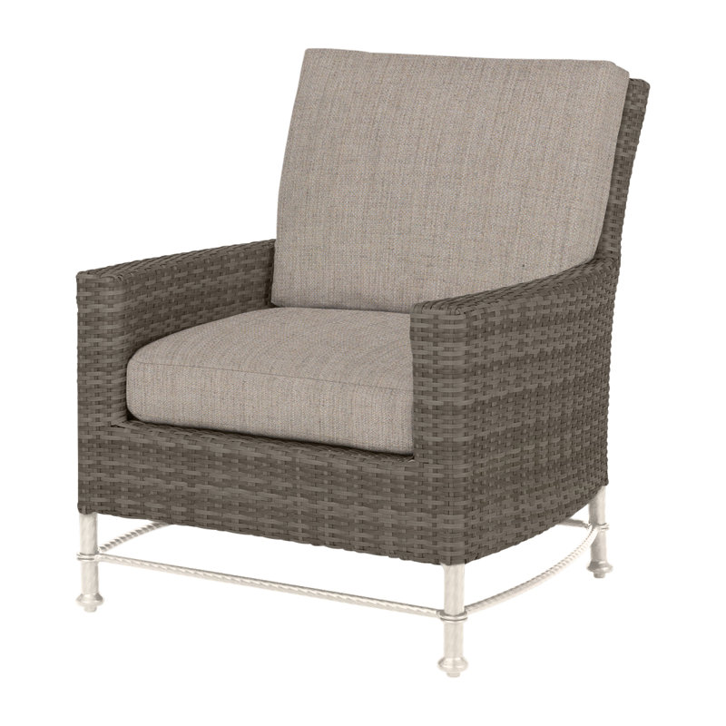 Alexee Woven Lounge Chair Frame with Cushions, Cast Ash Sunbrella® Plainweave, Ash II, Mink