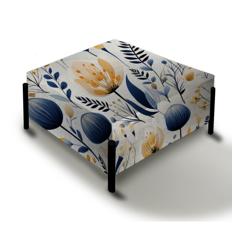 Artistique Essence Floral VI - Grand repose-pieds carré floral