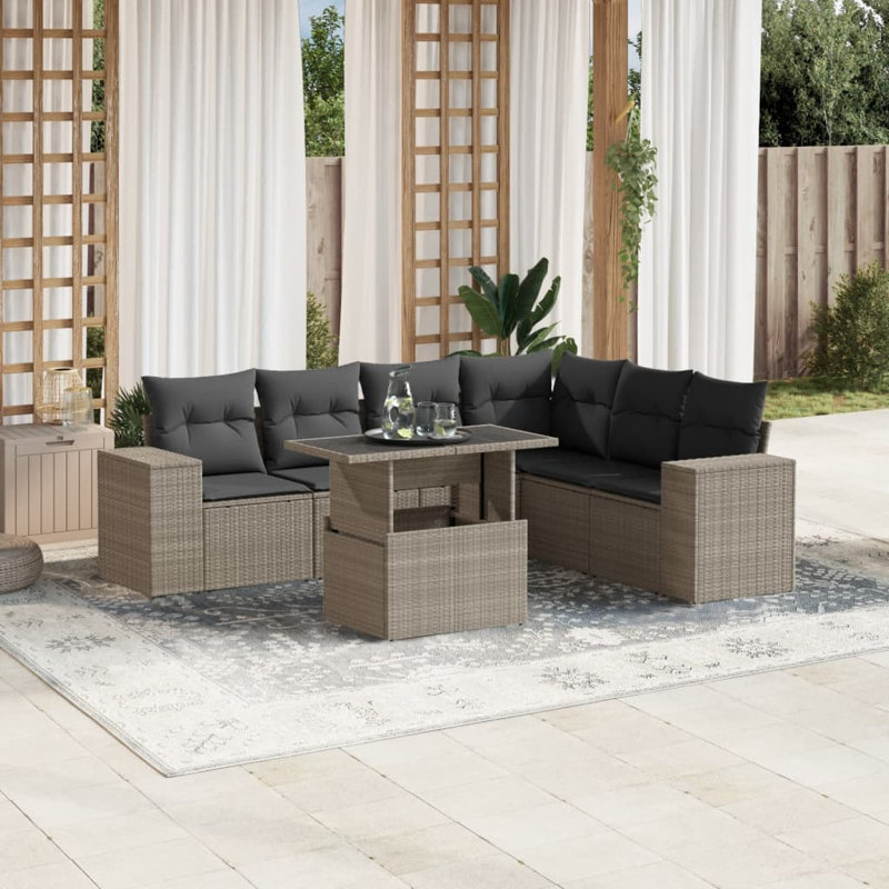  Garden Sofa Set Light Grey