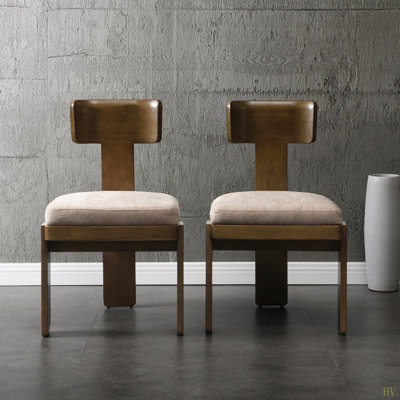Upholstered Dining Chairs Set Of 2, Fabric Side Chairs With Seating Solid Rubber Wood Legs, 330 LBS Weight Capacity