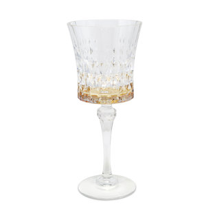Set of 6 Diamond Water Glasses with Shade on the Bottom
