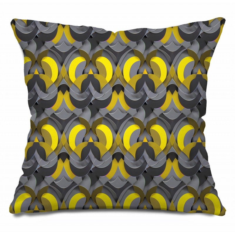  Cotton Blend Reversible Throw Pillow, 18"H x 18"W