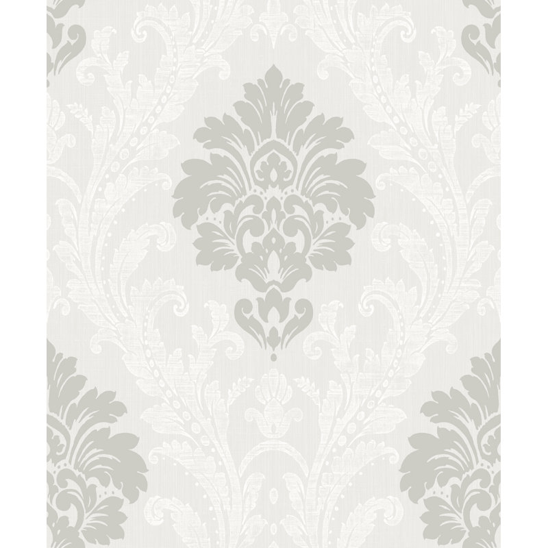Ryker 10.05m x 53cm Wallpaper Roll, White/Silver