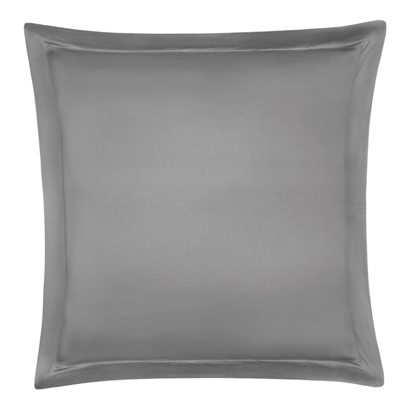 Organic Cotton Blend Standard Sham Set, Euro, Dark Gray