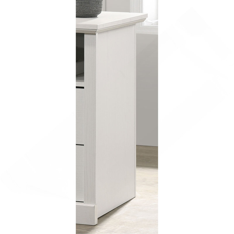 Table de chevet blanche à 2 tiroirs l 22 po avec ports de chargement USB, Blanc