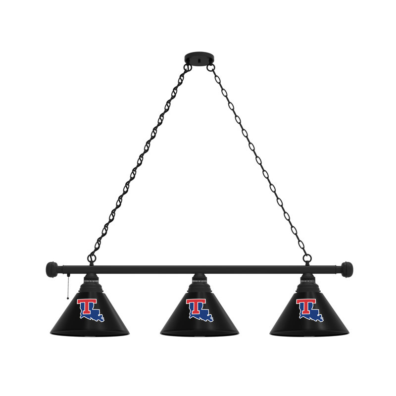 3 - Light Pool Table Lights Pendant, Black, Louisiana Tech Bulldogs