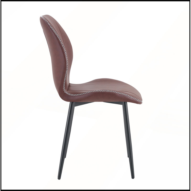 Ensemble de 4 chaises de salle à manger réglables en cuir de polyuréthane ergonomique pour plusieurs décors de maison et de bureau