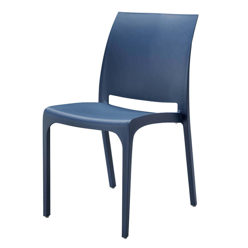 Amyree Patio Dining Side Chair, Blue