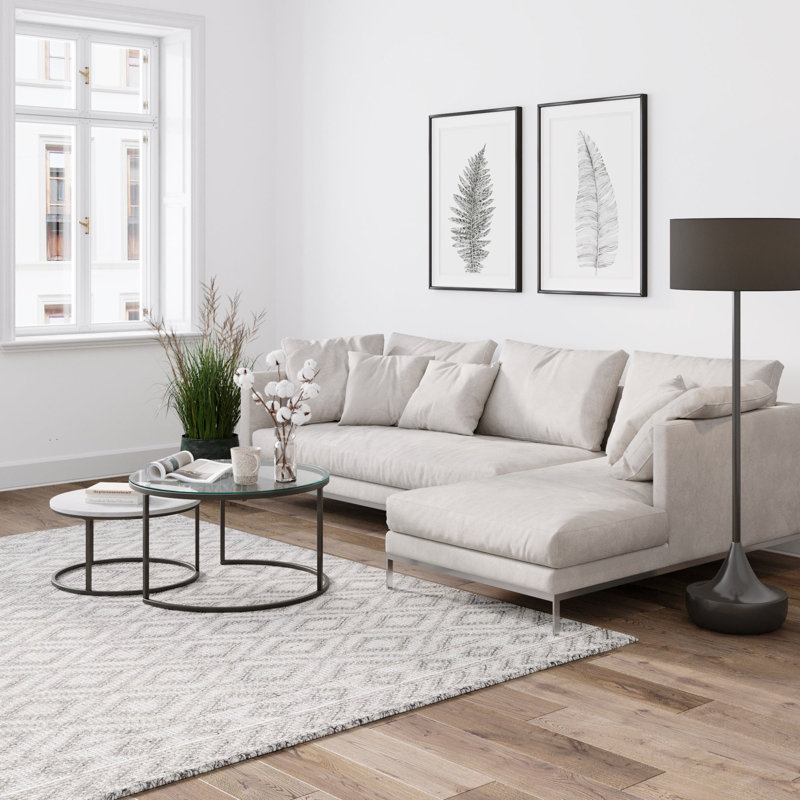 Coffee Table, White/Gunmetal