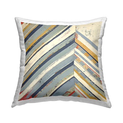 Distressed Abstract Chevron Decorative Printed Throw Pillow by Pippin Schupbach