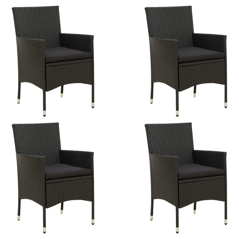 Fauteuil de patio avec coussin Prestley, Noir, Blanc