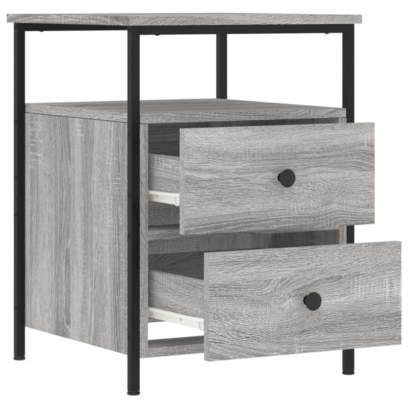 Elsinore 44 cm W Bedside Table, Grey Sonoma, Set of 2