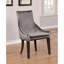 Chaise d'appoint de salle à manger rembourrée grise (ensemble de 2)