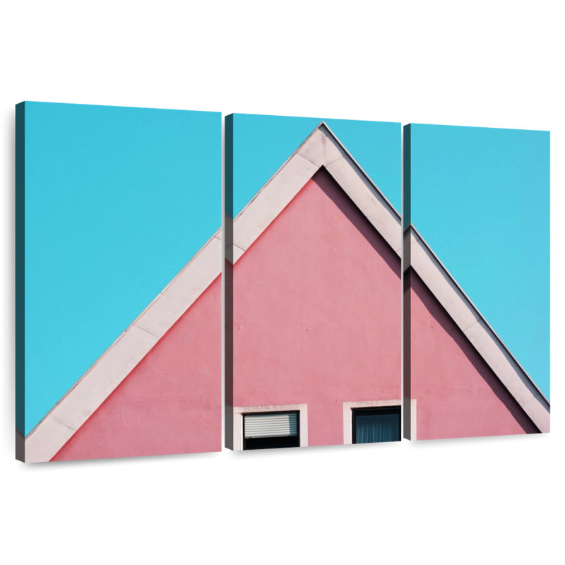 Lilie Stunning Pink Building, 42" H x 65" W