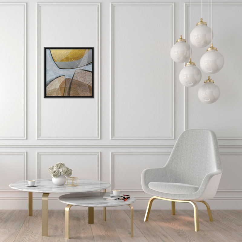 Nature Inspired Gold Leaf Abstract, 48" H x 48" W