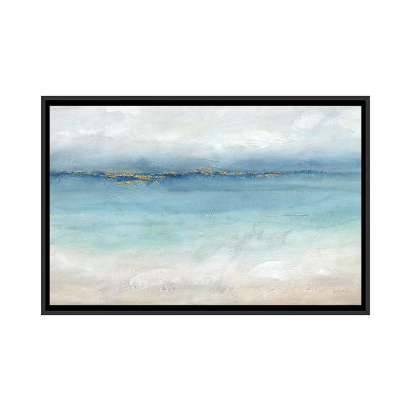 «Serene Sea Landscape» par Cynthia Coulter - reproduction d'art, H 18 po x l 26 po, Toile encadrée, Noir