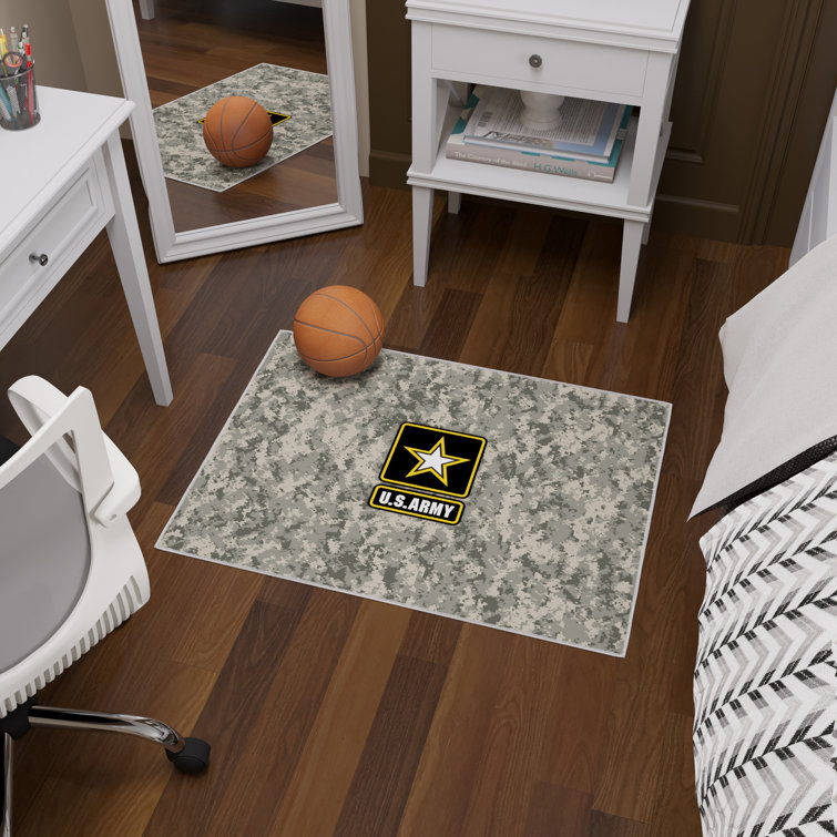 US Army Logo Non-Slip Area Rug For Bedroom, Kitchen, Multi/Camo