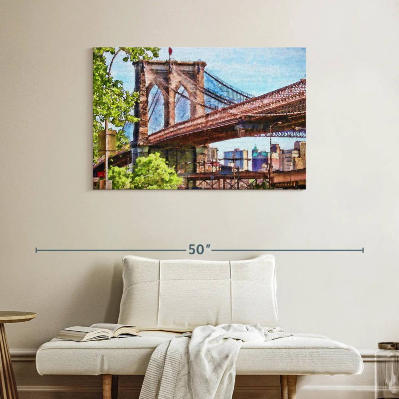 Rorry Brooklyn Bridge Calm Skyline, 26" H x 39" W