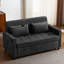 Canapé-lit coulissant de 56,9 po avec canapé-lit réversible, poches latérales, deux ports USB et support de téléphone pour le salon, noir-1872259721