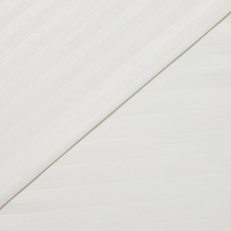 Ensemble de draps 6 pièces Dobby, Ensemble de draps pour très grand lit avec 4 taie, Rayures beiges