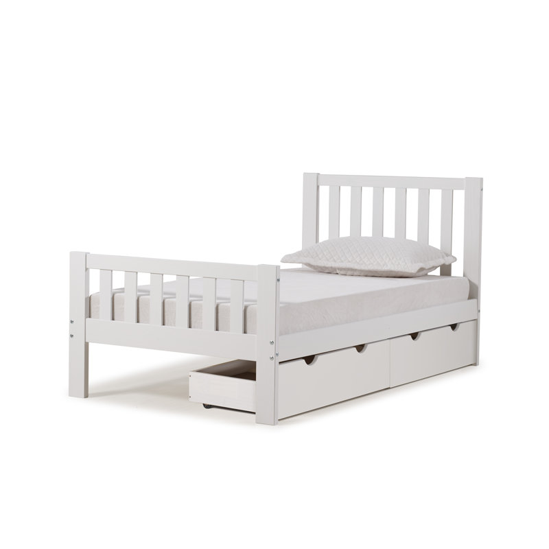 Lit plateforme en bois Beckett Harmony, Simple, Blanc