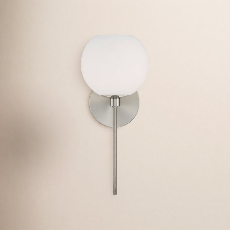 Ansley Steel Armed Sconce, Brushed Nickel