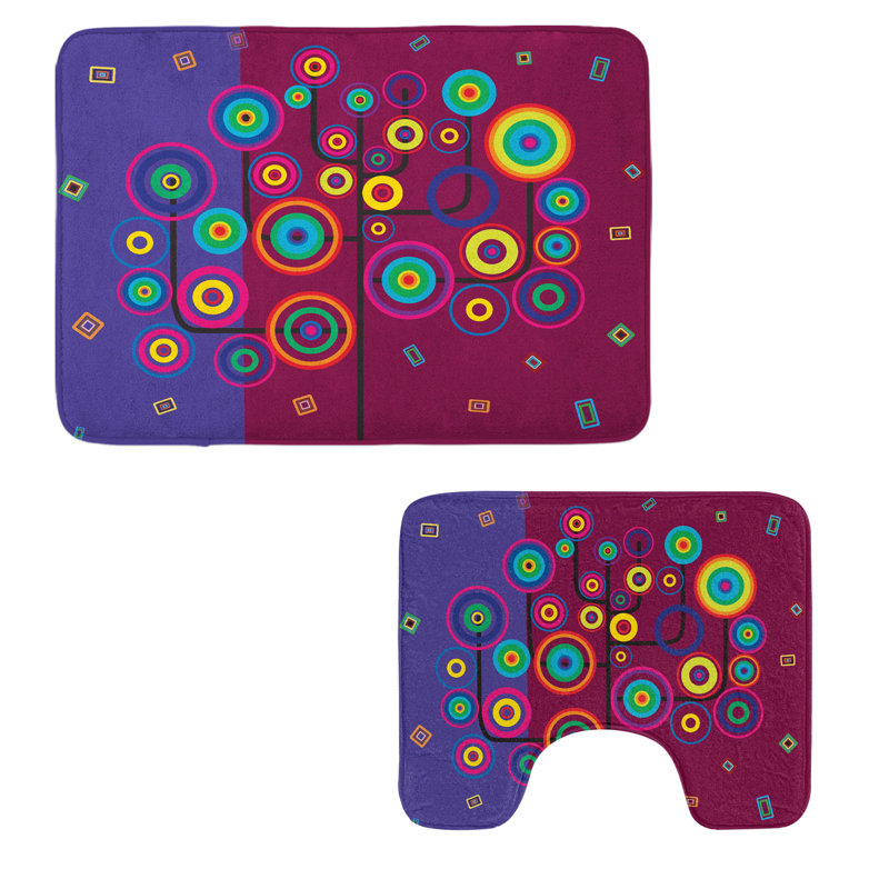 Ensemble de tapis de salle de bain Trippy 2 pièces