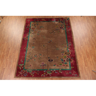 Vegetable Dye Art Deco Oriental Area Rug 9x11