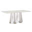 Table de salle à manger rectangulaire 70 po en faux marbre 70 po, base en acier inoxydable, table artisanale exquise 70 po-457815889-457815890