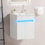Meuble-lavabo de salle de bain avec lavabo, lumière à détection de radars, rangement pour petits espaces, meuble-lavabo de salle de bain