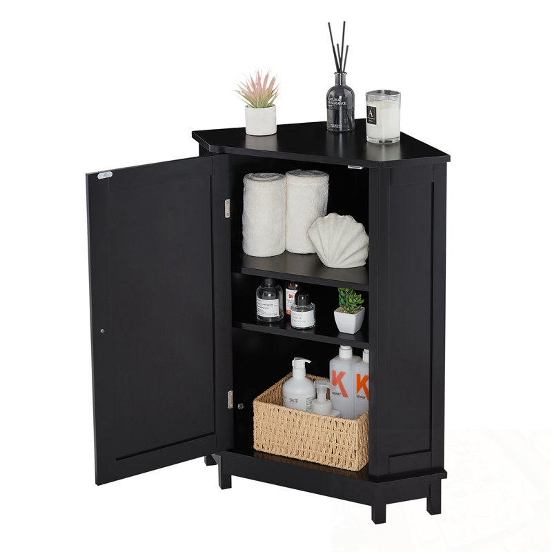 Meuble de coin avec tablette ajustable, Noir