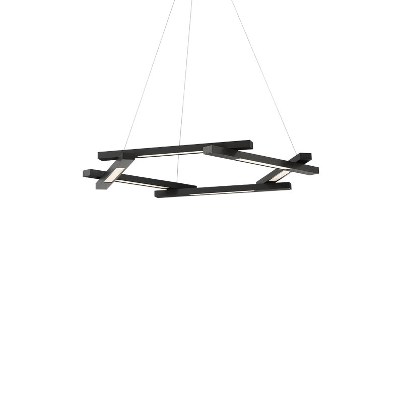 Metric 6 - Light LED Chandelier, Black, 1.5" H x 28" W x 28" D