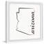 Arizona Map Outline - Cadre photo, impression d'art textuel sur papier-630614481