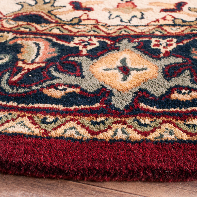 Tapis oriental en laine touffeté à la main Balthrop, Rond 8 pi