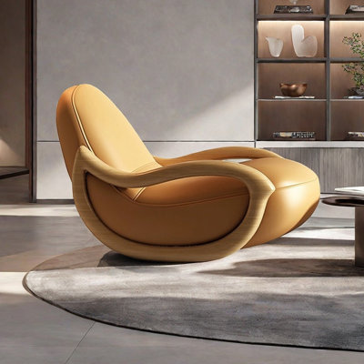 Chaise berçante à structure en bois massif