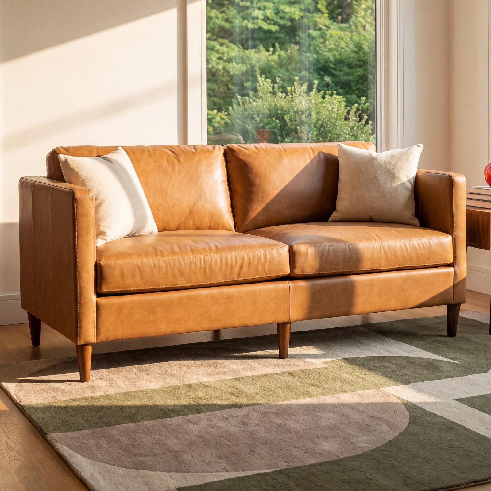 Clifford 73'' Sofa, Bistro Saddle Genuine Leather
