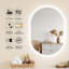 Miroir de salle de bain mural ovale à rétroéclairage à DEL avec anti-buée et à intensité variable Maléia-462603164