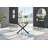 Tierra Sleek Metal and Glass 4 Seat Round Dining Table Set with 4 Luxury Faux Leather Dining Chairs-982537591