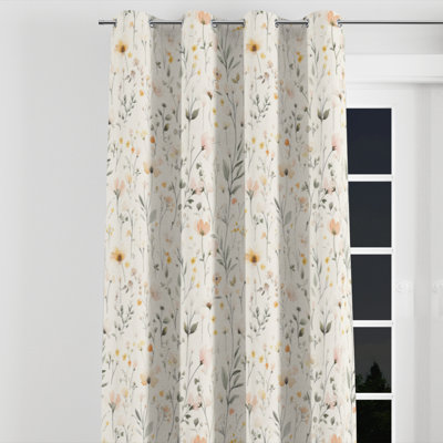 Boho Blackout Curtains - Floral Azharia Grommet Curtain - 1 Panel