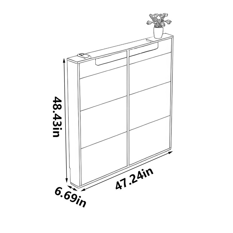 Armoire à chaussures de style français populaire, H 48,43 po x l 47,24 po x P 6,69 po
